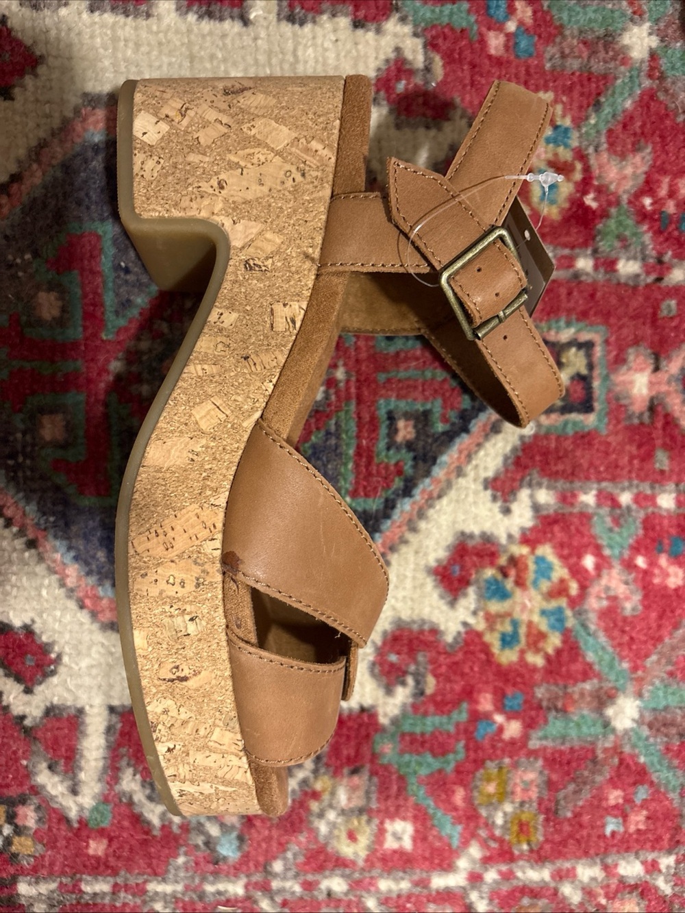 TOMs Isla Women’s Tan Cork Platform Sandals size 6.5
